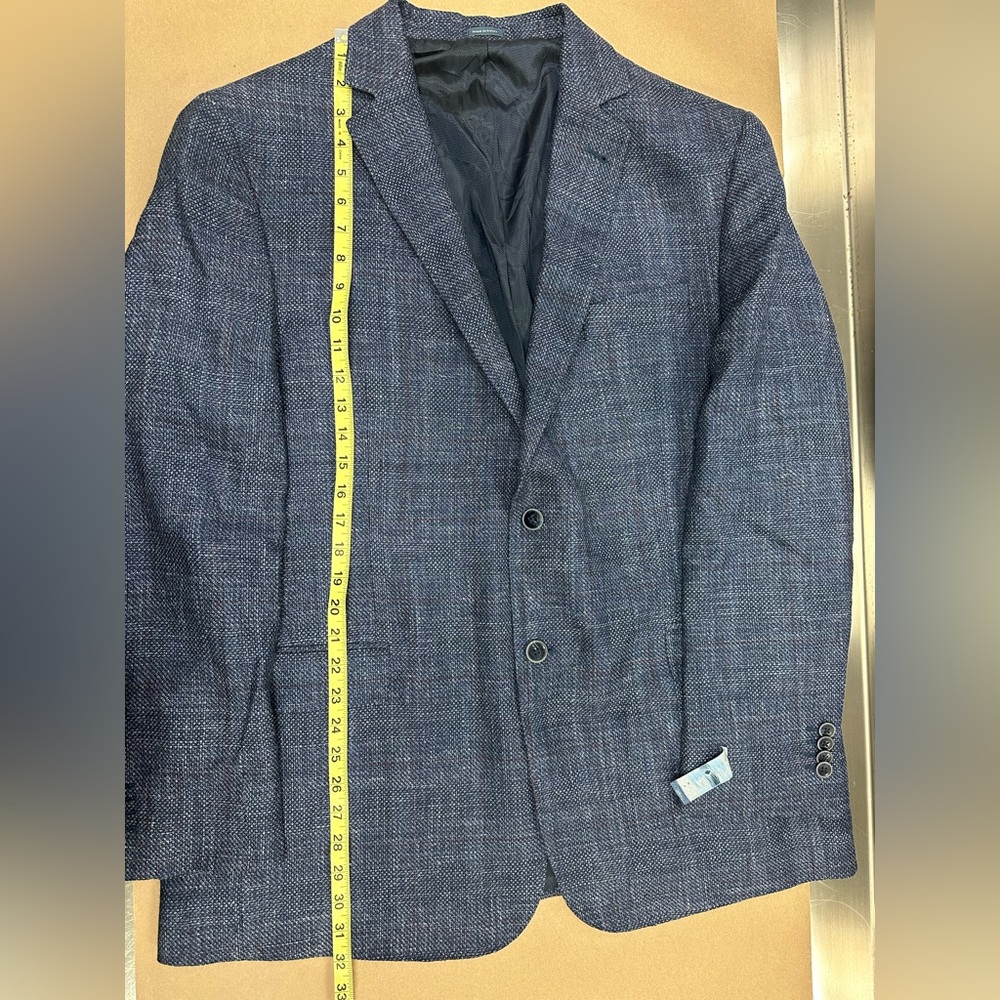 Joseph Abboud E. Thomas Men’s Blazer “Indigo Blue” Size 46 Long- wool linen silk - Picture 8 of 8